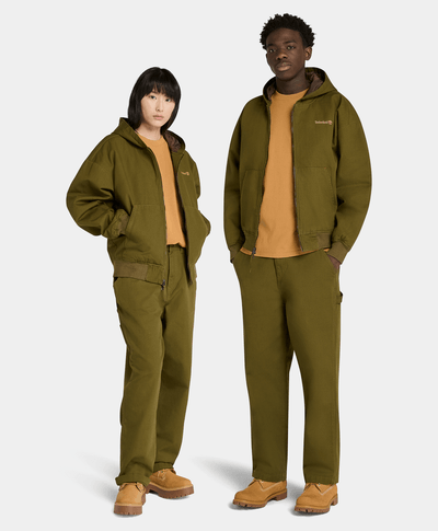 Chamarra Bomber De Lona Unisex, Verde