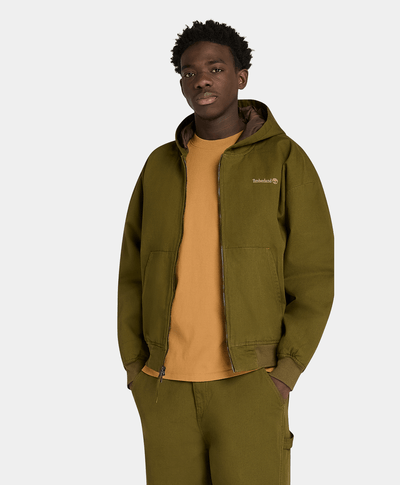 Chamarra Bomber De Lona Unisex, Verde