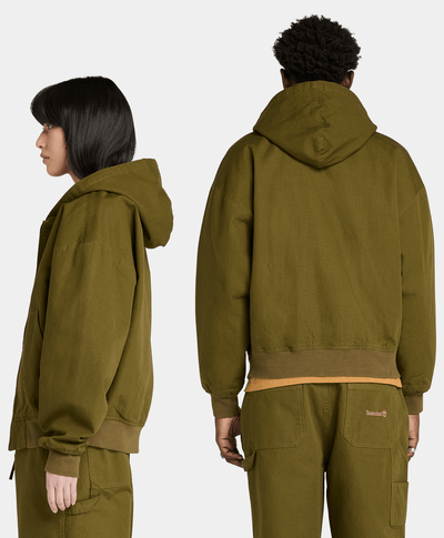 Chamarra Bomber De Lona Unisex, Verde