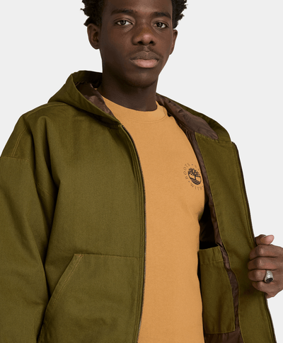Chamarra Bomber De Lona Unisex, Verde