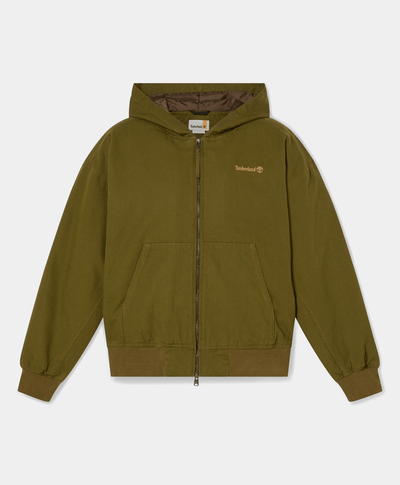 Chamarra Bomber De Lona Unisex, Verde
