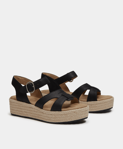 Sandalias con correa trasera Santorini para Mujer, Negro