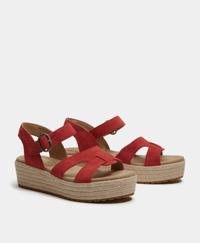 Sandalias con correa trasera Santorini para Mujer, Rojo