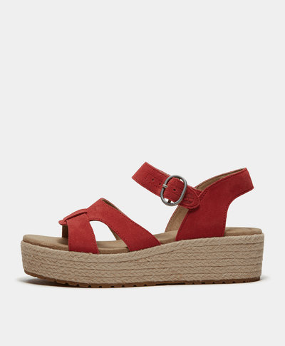 Sandalias con correa trasera Santorini para Mujer, Rojo