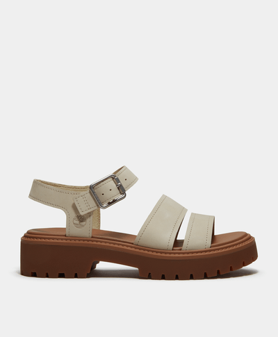 Sandalias Stone Street con plataforma y correa trasera para Mujer, Beige