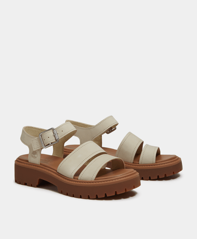 Sandalias Stone Street con plataforma y correa trasera para Mujer, Beige