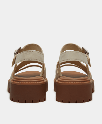 Sandalias Stone Street con plataforma y correa trasera para Mujer, Beige