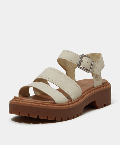 Sandalias Stone Street con plataforma y correa trasera para Mujer, Beige