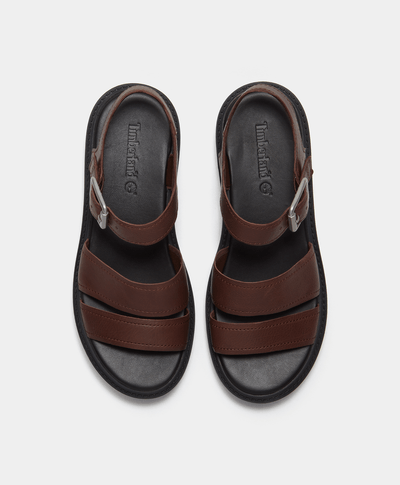 Sandalias Stone Street con plataforma y correa trasera para Mujer, Café