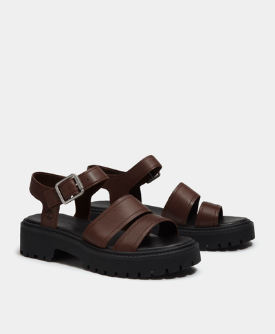 Sandalias Stone Street con plataforma y correa trasera para Mujer, Café