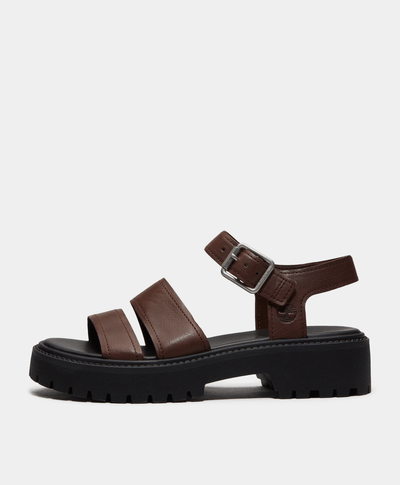 Sandalias Stone Street con plataforma y correa trasera para Mujer, Café