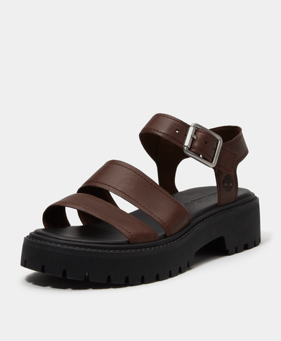 Sandalias Stone Street con plataforma y correa trasera para Mujer, Café