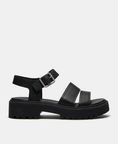 Sandalias Stone Street con plataforma y correa trasera para Mujer, Negro
