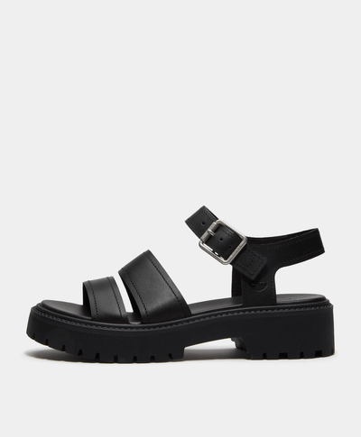 Sandalias Stone Street con plataforma y correa trasera para Mujer, Negro