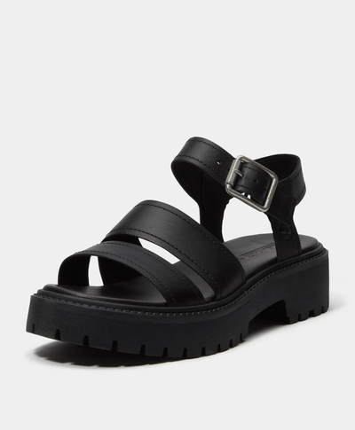Sandalias Stone Street con plataforma y correa trasera para Mujer, Negro