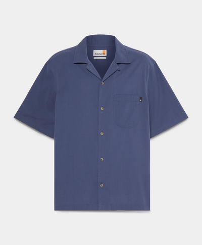 Camisa de manga corta de mil rayas para Hombre, Azul