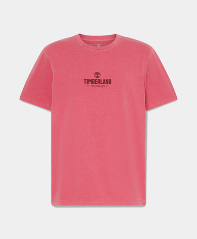 Camiseta de Manga Corta Teñida para Hombre, Rojo