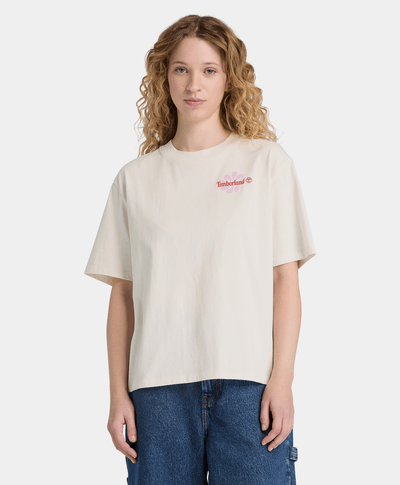 Playera gráfica de manga corta para Mujer, Beige