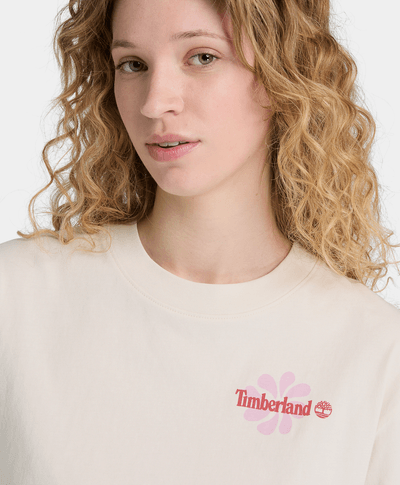 Playera gráfica de manga corta para Mujer, Beige