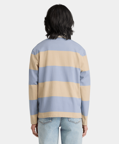 Polo de manga larga Rugby para Mujer, Azul