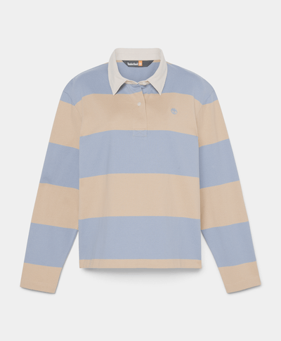 Polo de manga larga Rugby para Mujer, Azul