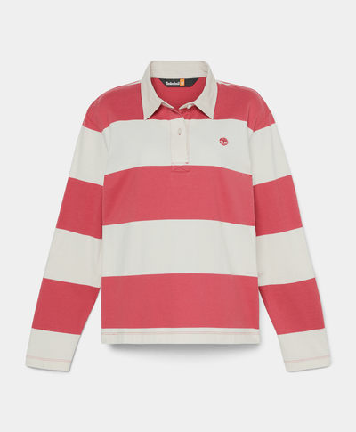 Polo de manga larga Rugby para Mujer, Rojo