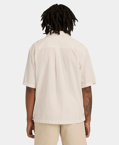 Camisa de manga corta de mil rayas para Hombre, Beige