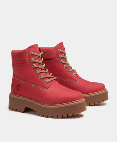 Botas Stone Street Impermeables con Plataforma para Mujer, Rojo