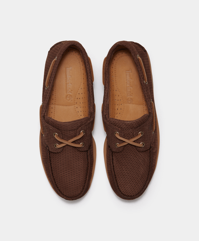 Zapatos Nauticos Boat Shoes Lake House clásicos de dos ojales para Hombre, Café
