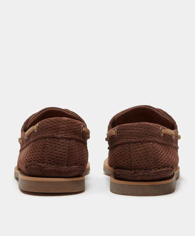 Zapatos Nauticos Boat Shoes Lake House clásicos de dos ojales para Hombre, Café