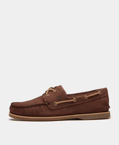 Zapatos Nauticos Boat Shoes Lake House clásicos de dos ojales para Hombre, Café
