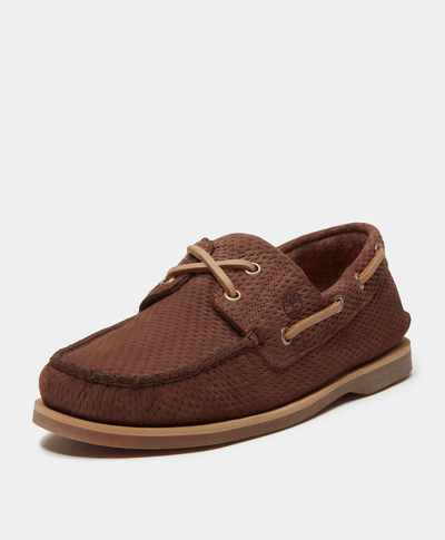 Zapatos Nauticos Boat Shoes Lake House clásicos de dos ojales para Hombre, Café