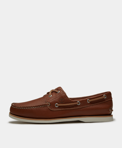 Zapatos Nauticos Boat Shoes Lake House clásicos de dos ojales para Hombre, Café