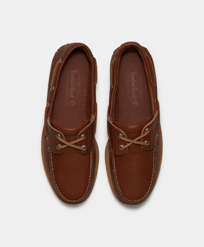 Zapatos Nauticos Boat Shoes Lake House clásicos de dos ojales para Hombre, Café