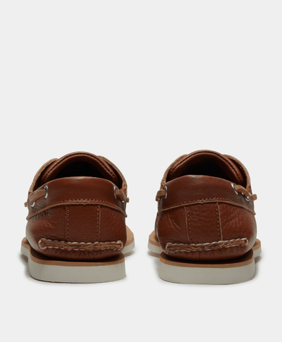 Zapatos Nauticos Boat Shoes Lake House clásicos de dos ojales para Hombre, Café