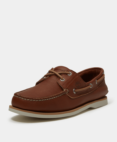 Zapatos Nauticos Boat Shoes Lake House clásicos de dos ojales para Hombre, Café