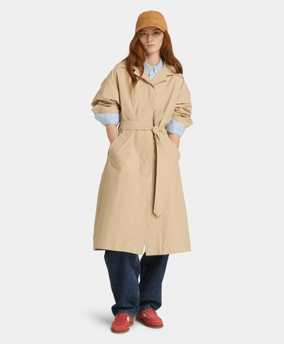 Abrigo Largo Impermeable para Mujer, Beige