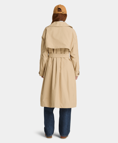 Abrigo Largo Impermeable para Mujer, Beige