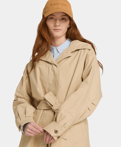 Abrigo Largo Impermeable para Mujer, Beige