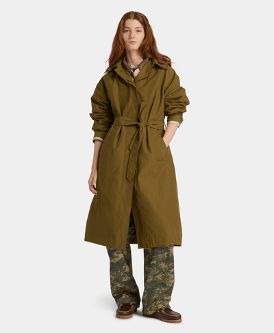 Abrigo Largo Impermeable para Mujer, Verde