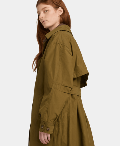 Abrigo Largo Impermeable para Mujer, Verde
