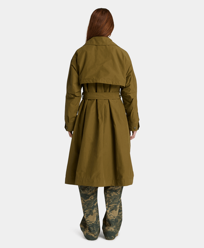 Abrigo Largo Impermeable para Mujer, Verde