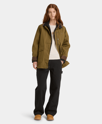 Pantalón recto de Lona para Mujer, Negro