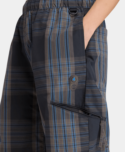 Shorts a cuadros con repelente al agua duradero, Azul