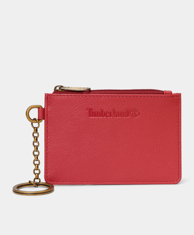 Tarjetero de piel con Llavero Unisex, Rojo