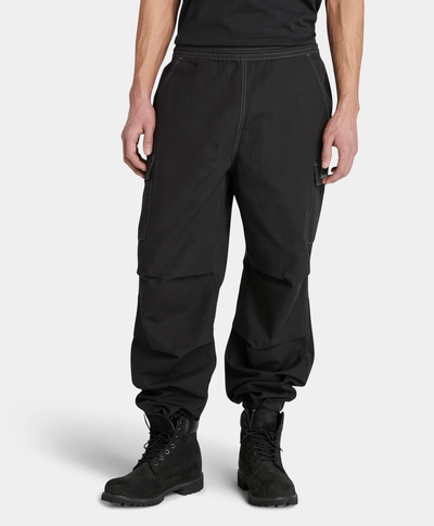 Pantalón Cargo De Canvas Relaxed Fit Unisex, Negro