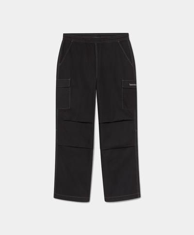 Pantalón Cargo De Canvas Relaxed Fit Unisex, Negro