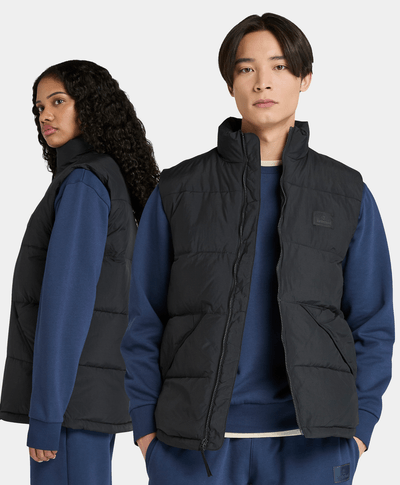 Chaleco Puffer Con Logo De Silicon Unisex, Negro