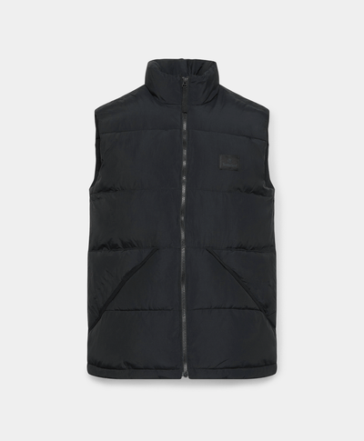 Chaleco Puffer Con Logo De Silicon Unisex, Negro