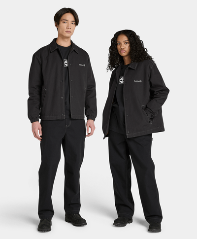 Pantalón de carpintero de lona de algodón Unisex, Negro